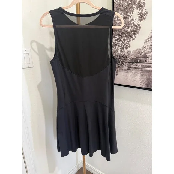 Athleta Womens XL Black Quarter Zip Sleeveless Mesh Back Athletic Tennis Dress - Picture 2 of 4